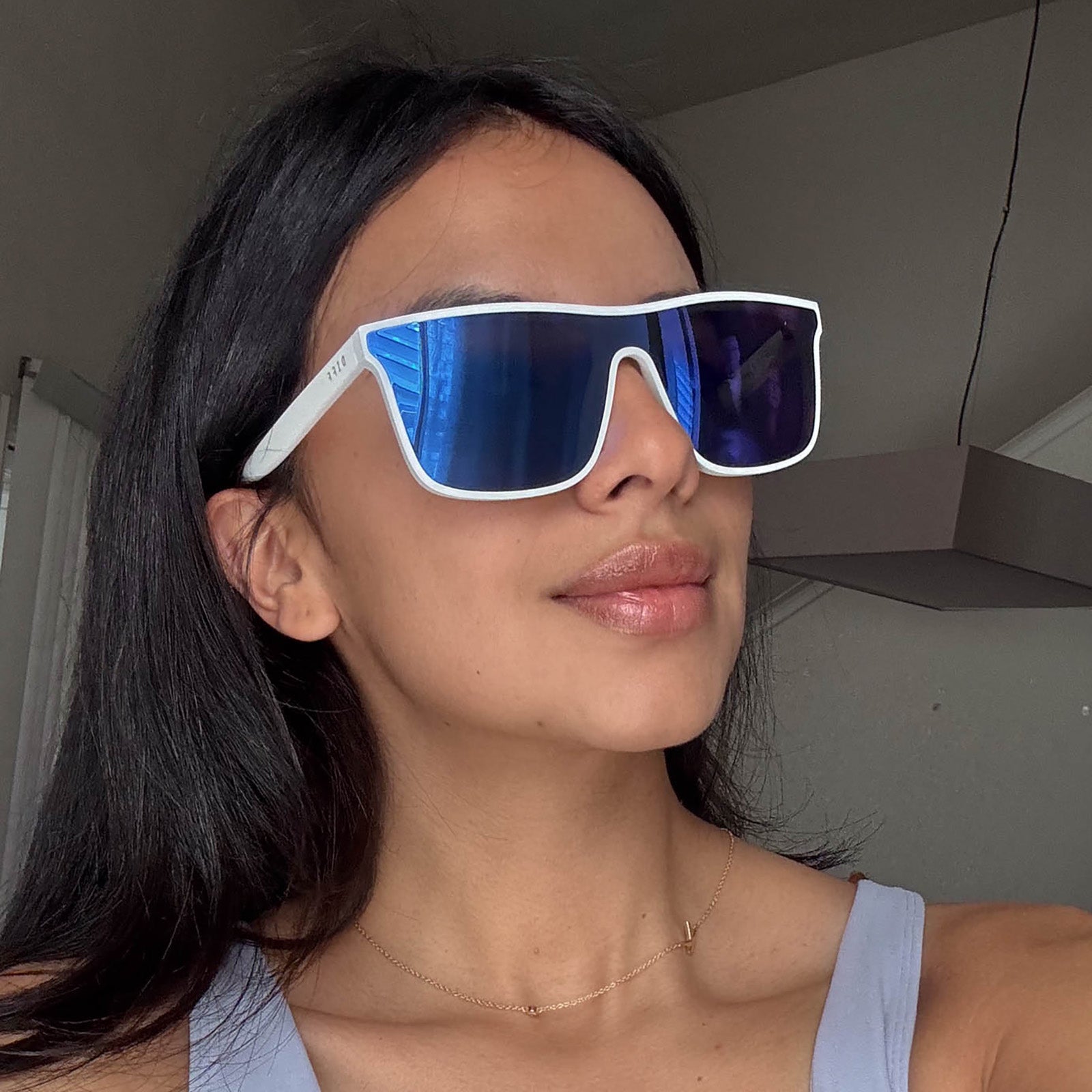 FLASH - MATTE WHITE + PURPLE MIRROR + POLARIZED SUNGLASSES - Image 8