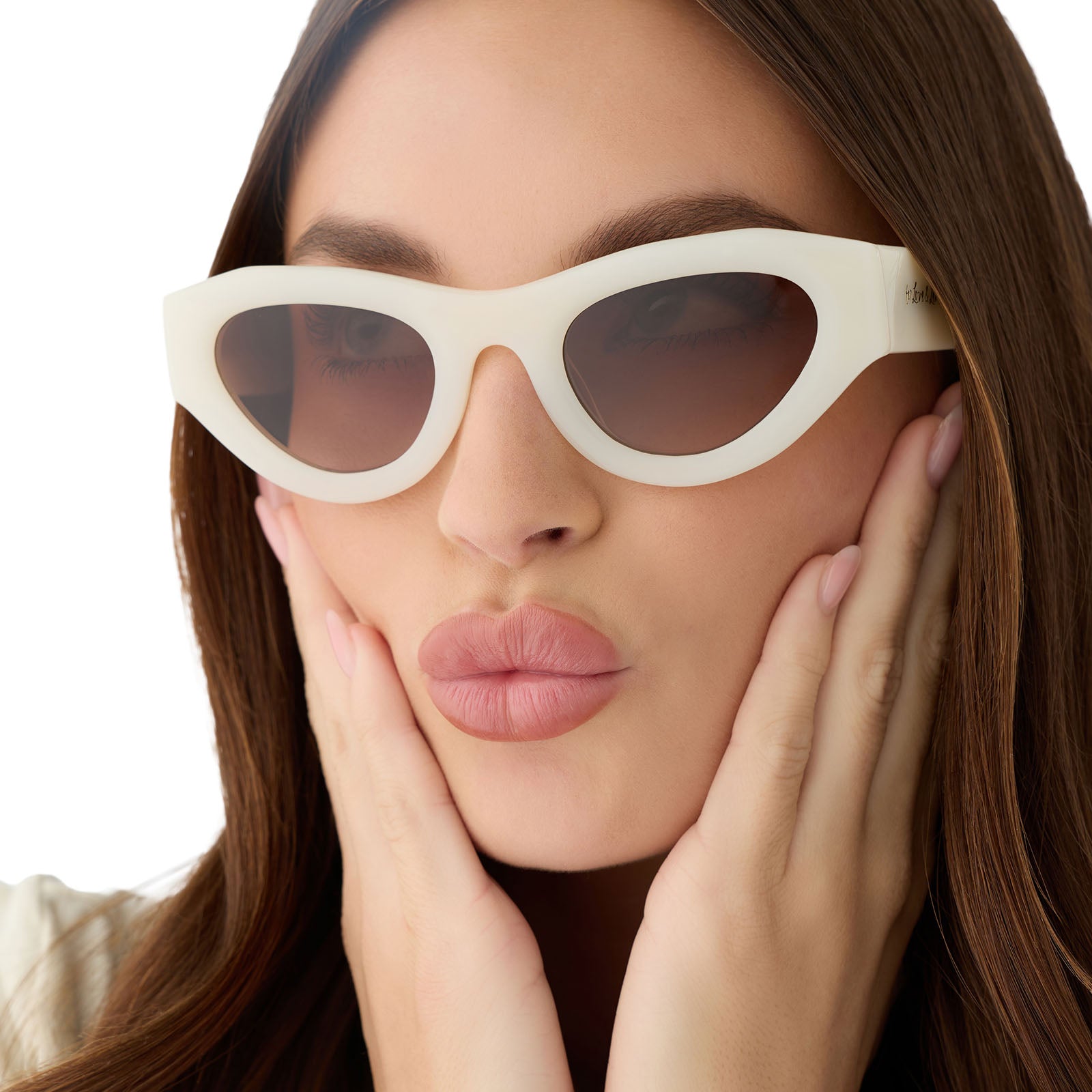 LUCY - MERINGUE + BROWN GRADIENT SUNGLASSES - Image 7