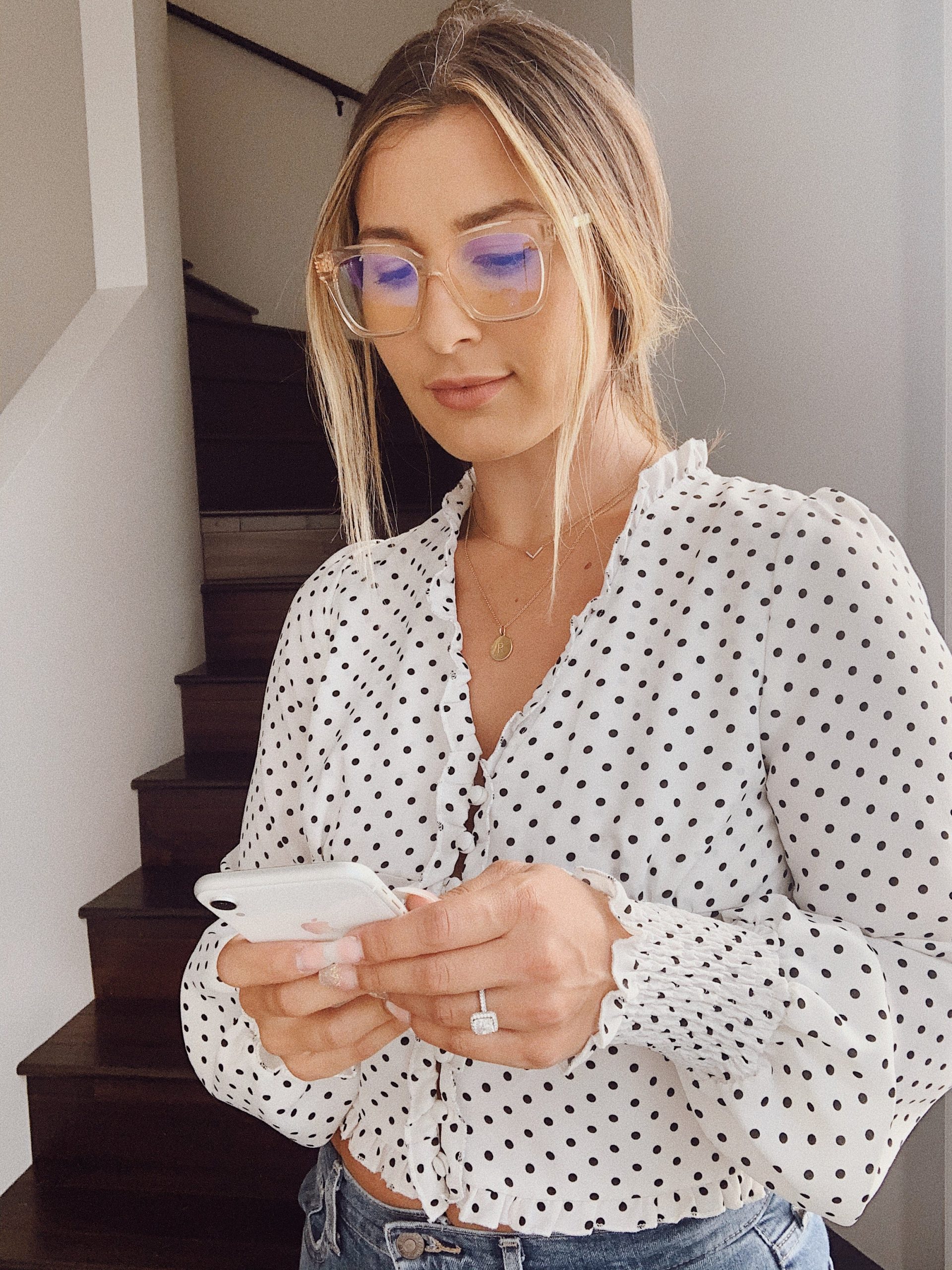 BELLA XS - BLUSH CRYSTAL + BLUE LIGHT TECHNOLOGY GLASSES - Image 6
