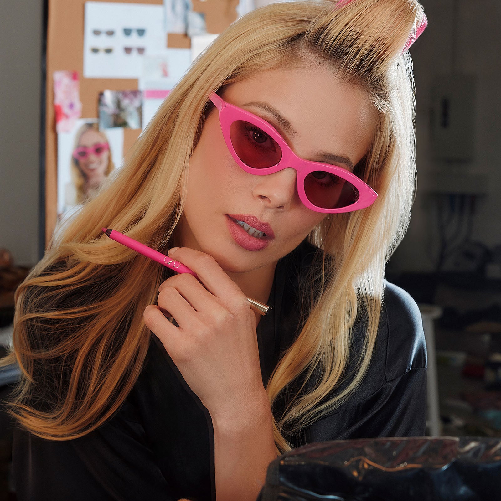 EMILY CAT EYE - PARISIAN PINK + MACARON PINK SUNGLASSES - Image 7
