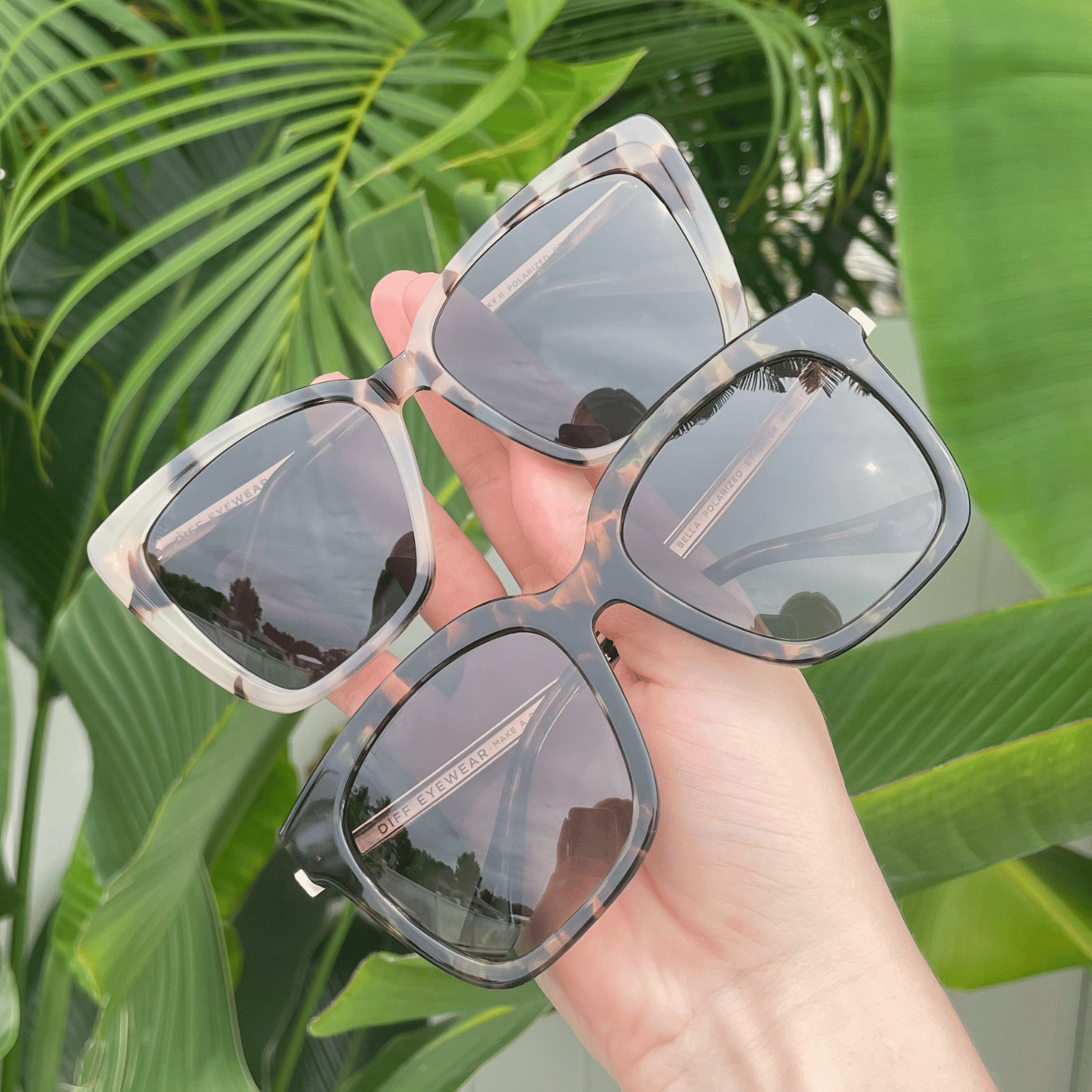 BECKY II - CREAM TORTOISE + GREY POLARIZED SUNGLASSES - Image 12