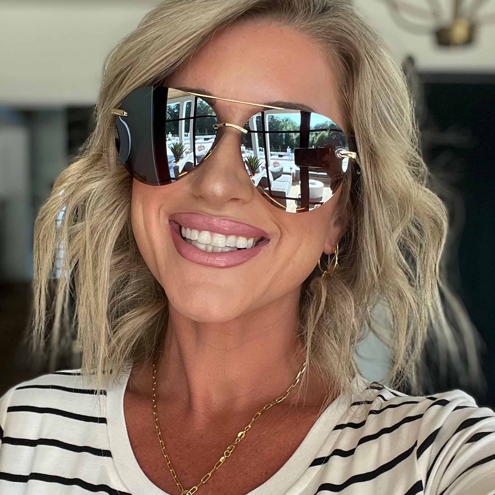 LENOX - GOLD + BROWN GRADIENT MIRROR POLARIZED SUNGLASSES - Image 10