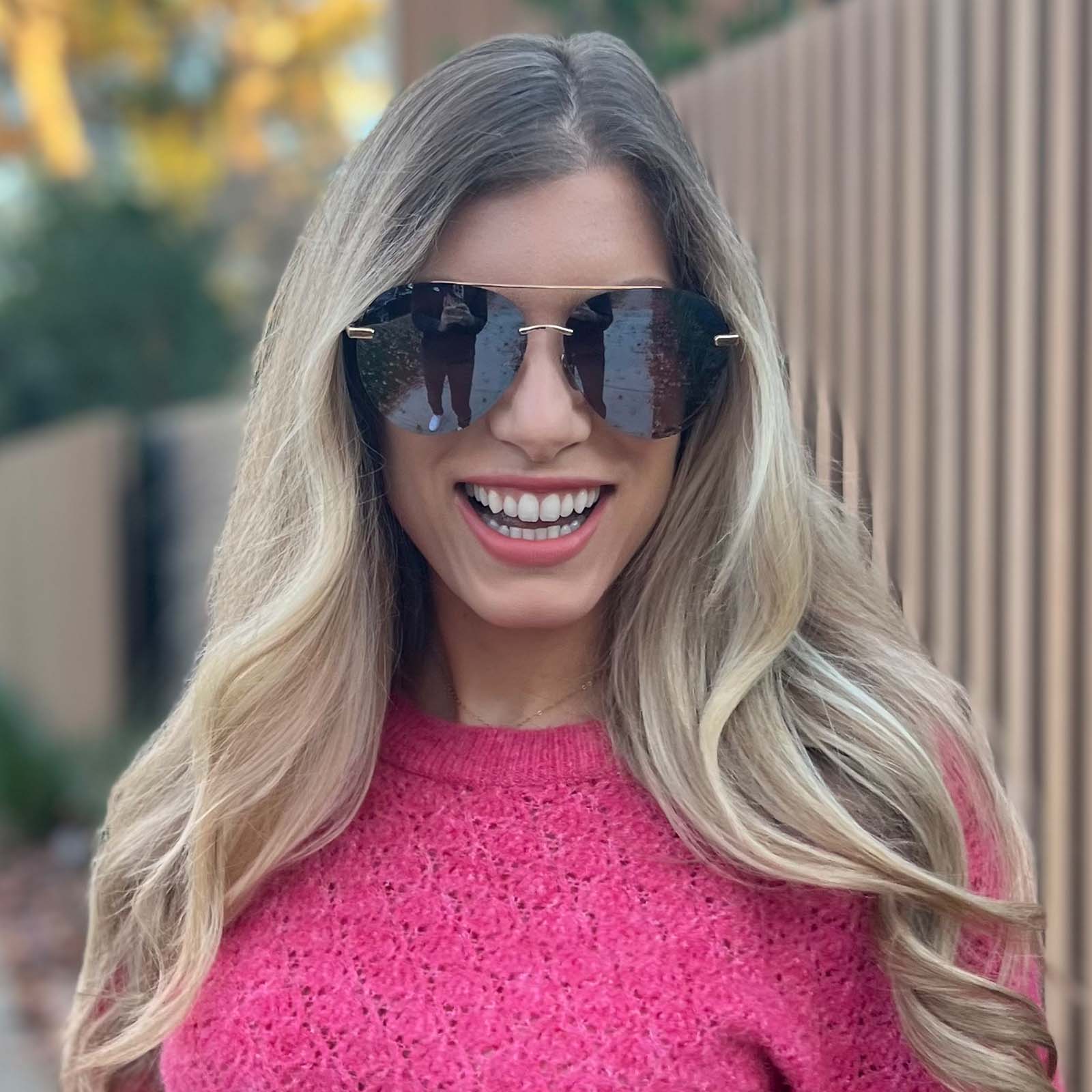 LENOX - GOLD + BROWN GRADIENT MIRROR POLARIZED SUNGLASSES - Image 12