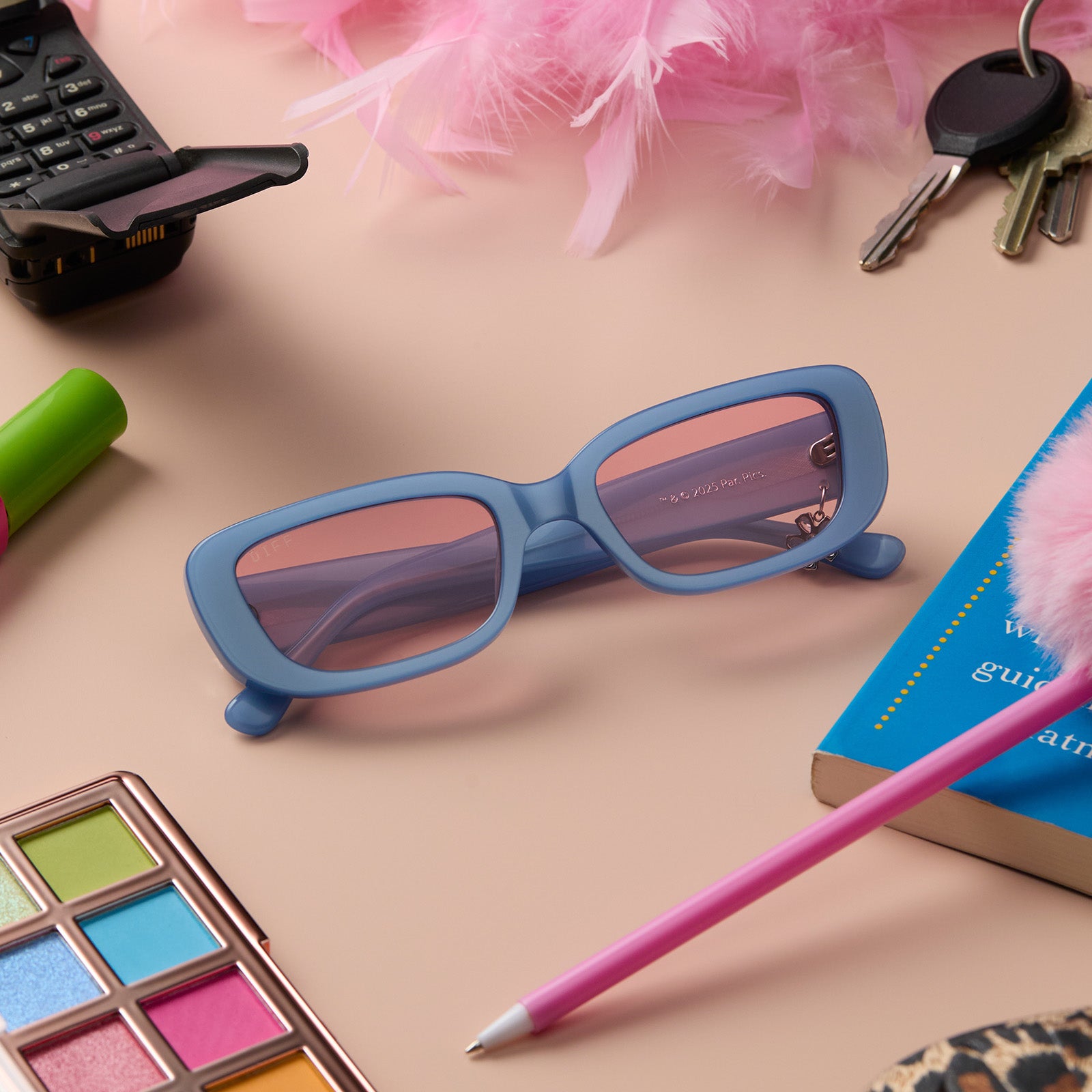 CHER - LIGHT BLUE + PINK GRADIENT SUNGLASSES - Image 5