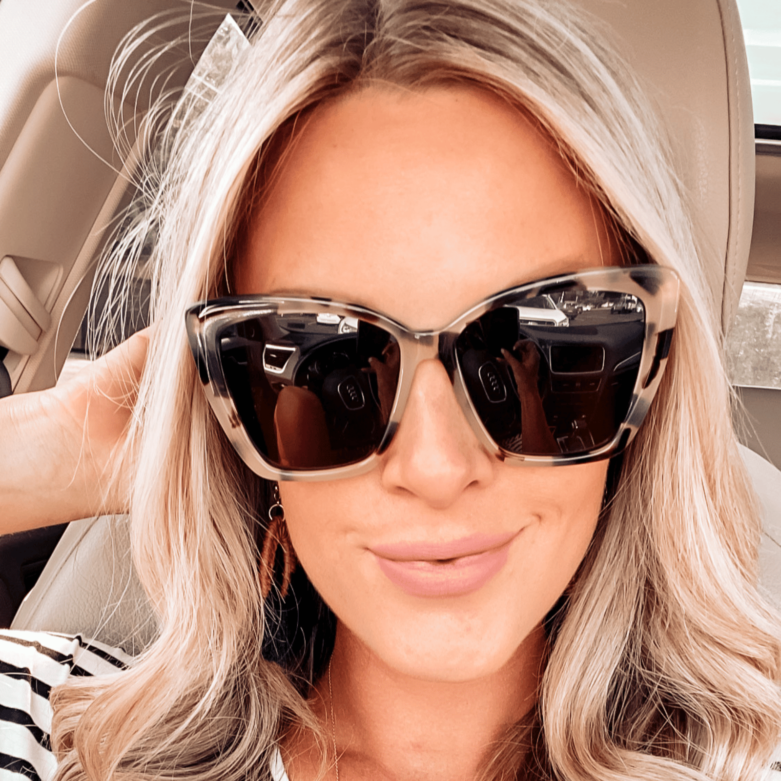 BECKY II - CREAM TORTOISE + GREY POLARIZED SUNGLASSES - Image 10