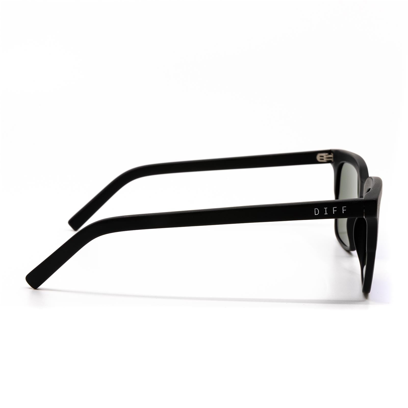 BILLIE - MATTE BLACK + BLUE MIRROR SUNGLASSES - Image 3