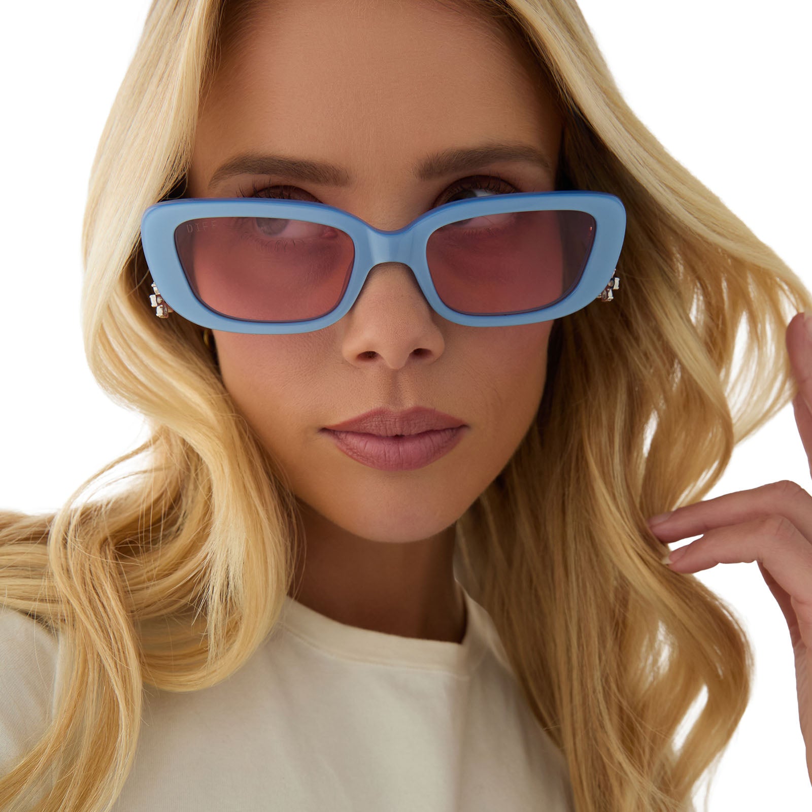 CHER - LIGHT BLUE + PINK GRADIENT SUNGLASSES - Image 6