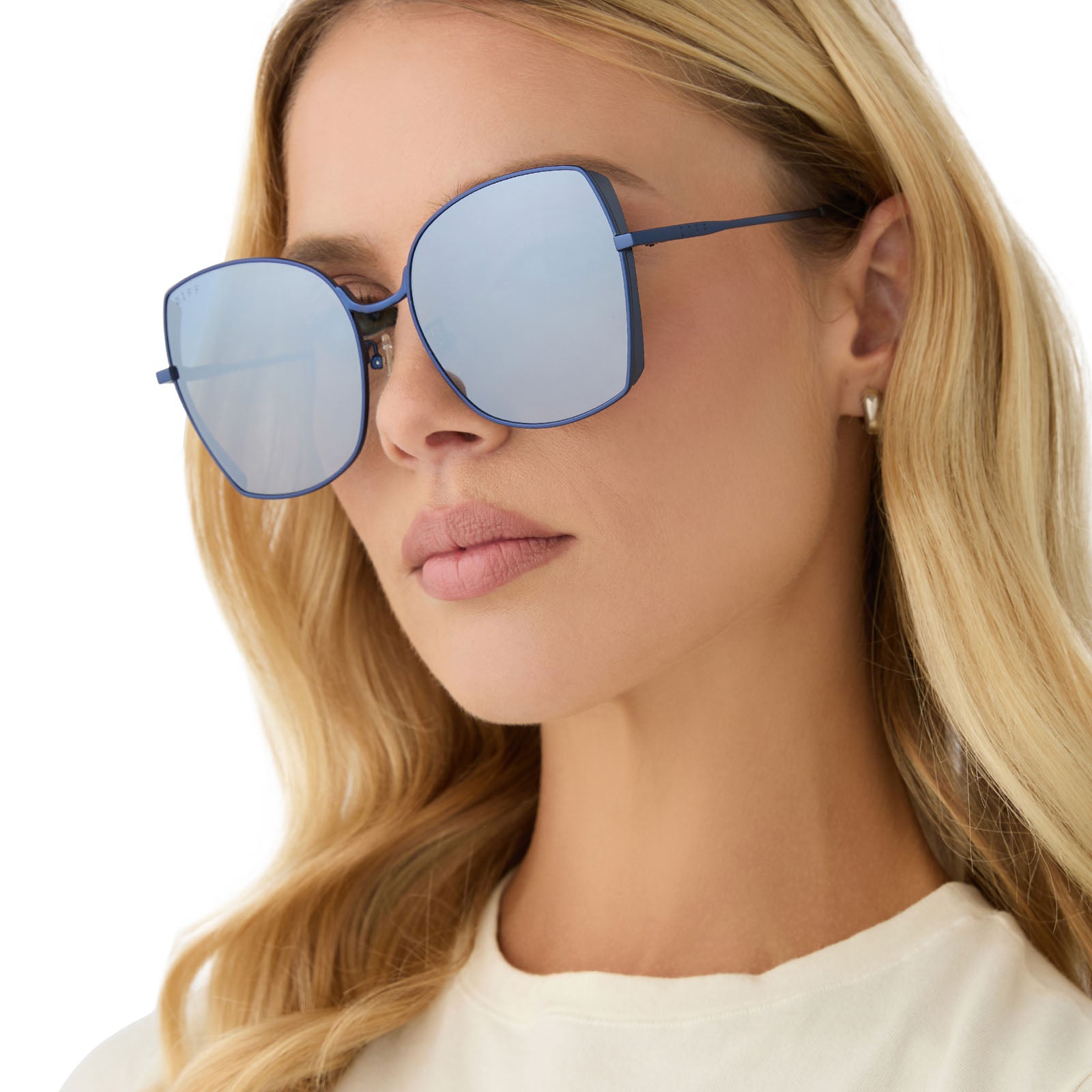 DONNA - DEEP NAVY METAL + AEGEAN BLUE FLASH SUNGLASSES - Image 7