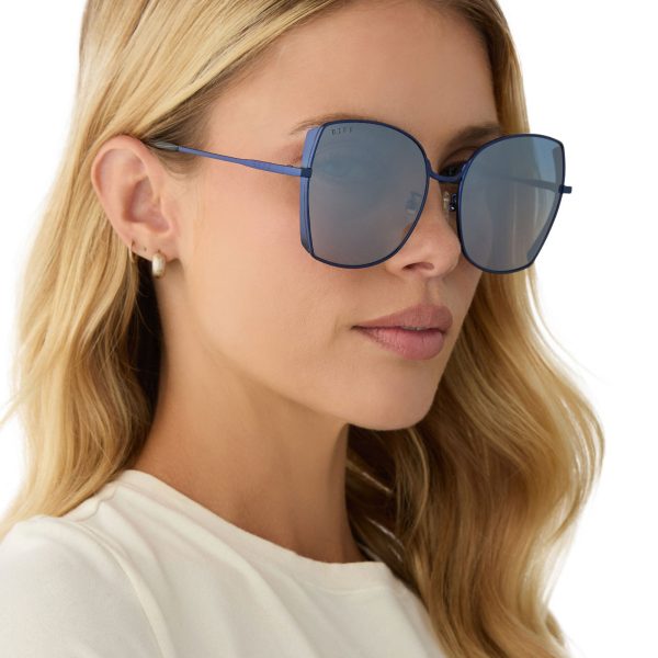 DONNA - DEEP NAVY METAL + AEGEAN BLUE FLASH SUNGLASSES - Image 8