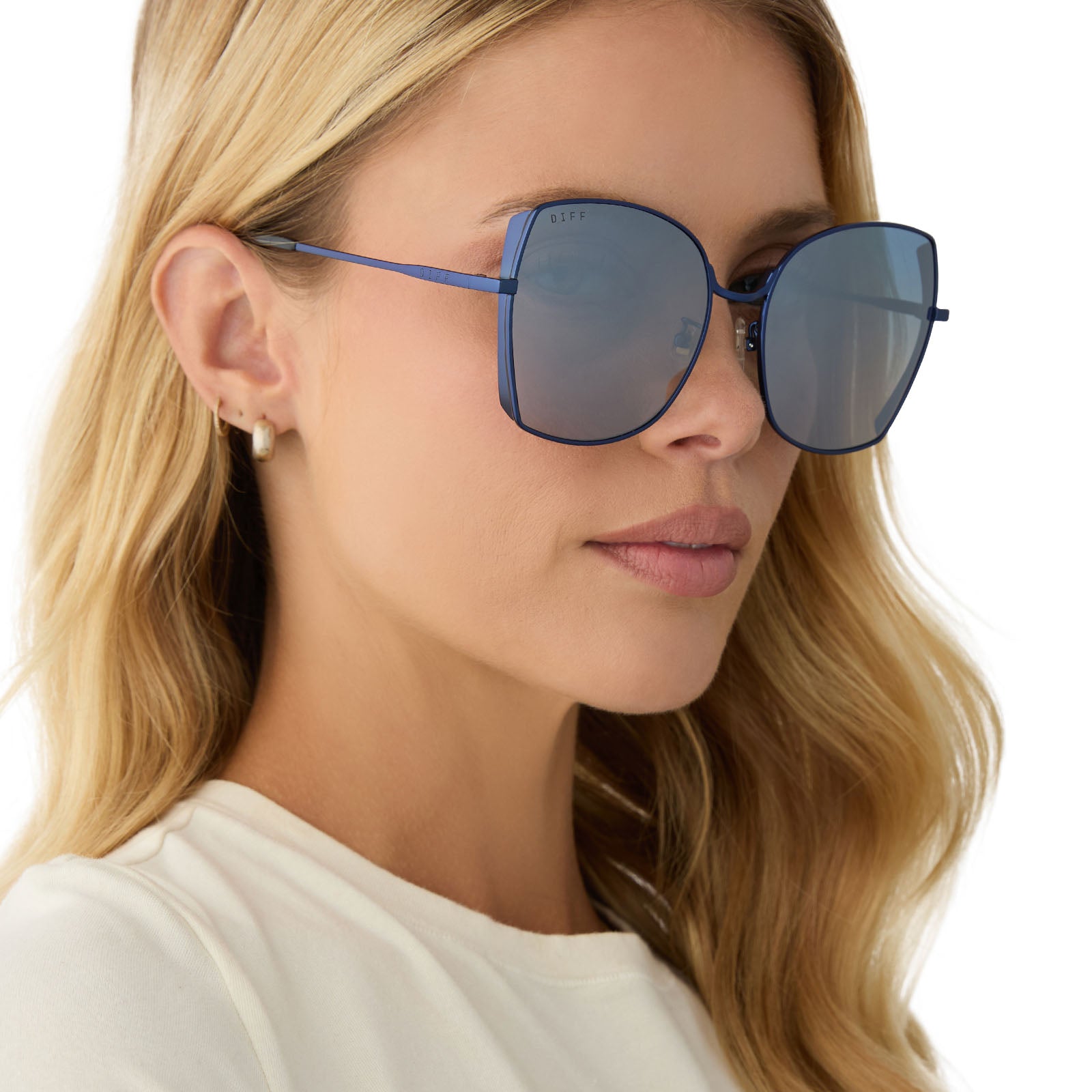 DONNA - DEEP NAVY METAL + AEGEAN BLUE FLASH SUNGLASSES - Image 8