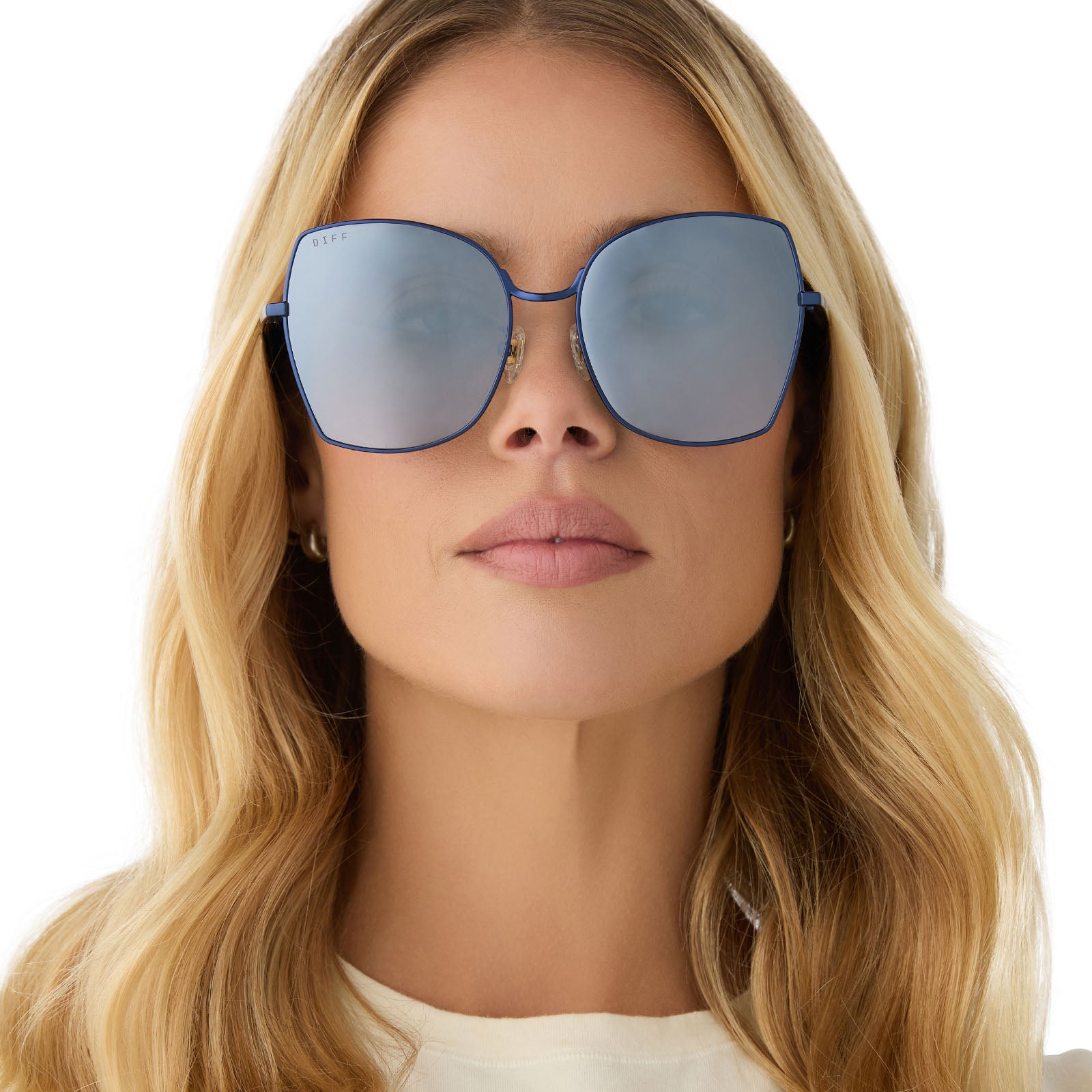 DONNA - DEEP NAVY METAL + AEGEAN BLUE FLASH SUNGLASSES - Image 9