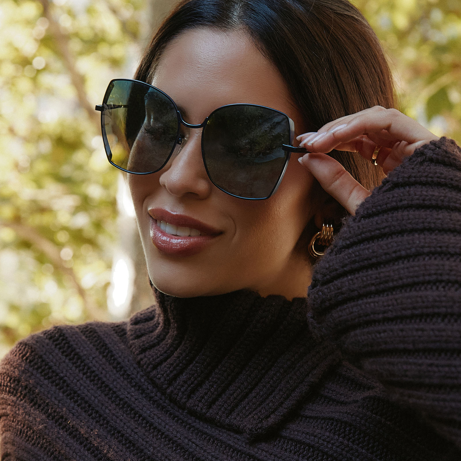 DONNA - DEEP NAVY METAL + AEGEAN BLUE FLASH SUNGLASSES - Image 5