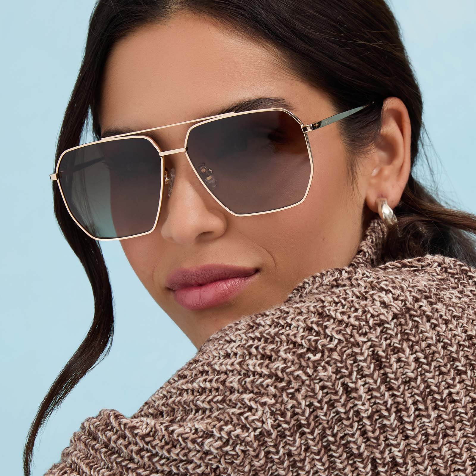 BERKELY - GOLD + BROWN GRADIENT + POLARIZED SUNGLASSES - Image 9