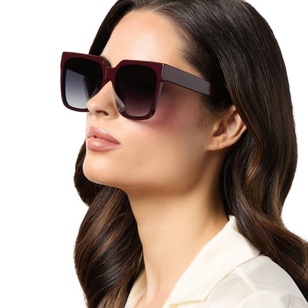 THEA - BORDEAUX + GREY GRADIENT SUNGLASSES - Image 8