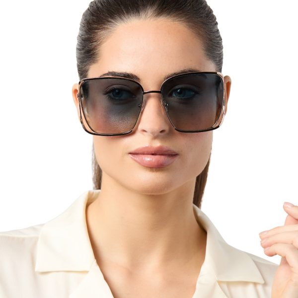 FRANCESCA - CHAMPAGNE + PARADISO BLUE + POLARIZED SUNGLASSES - Image 5