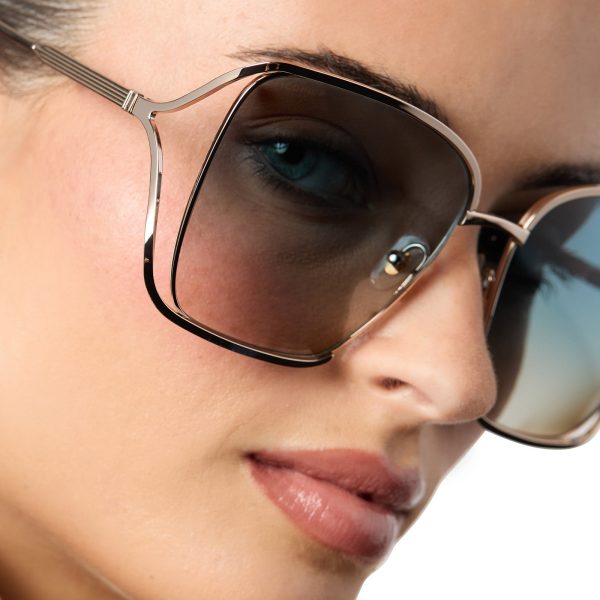 FRANCESCA - CHAMPAGNE + PARADISO BLUE + POLARIZED SUNGLASSES - Image 11