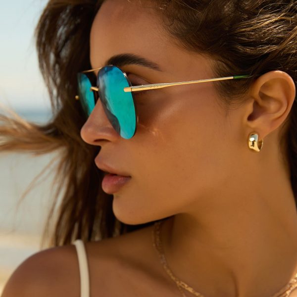 LENOX - GOLD + GREEN MIRROR SUNGLASSES - Image 6