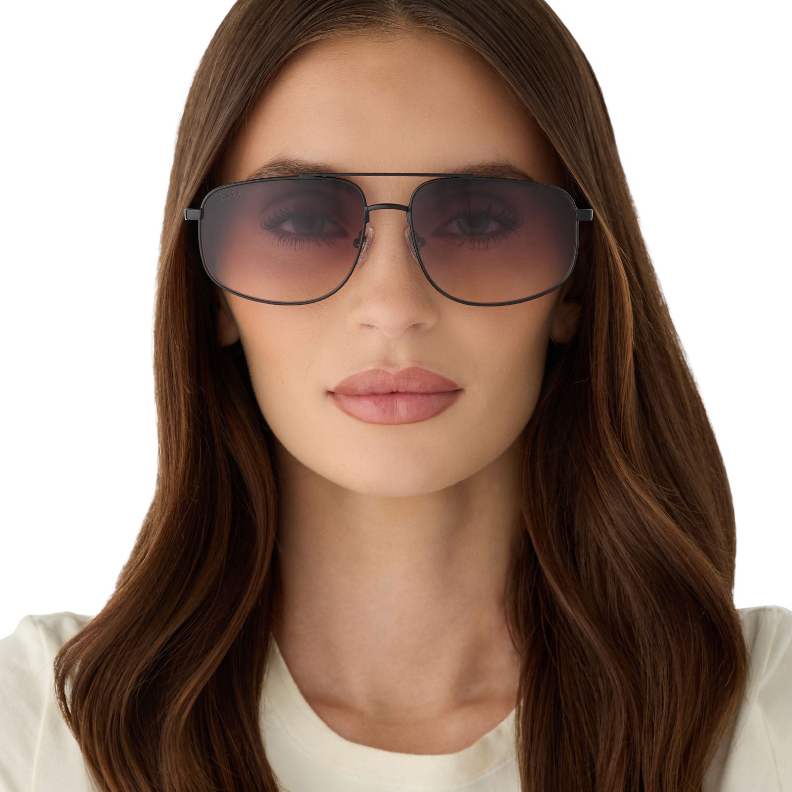 CHARLEY - SHINY BLACK + TWILIGHT GRADIENT SUNGLASSES - Image 5