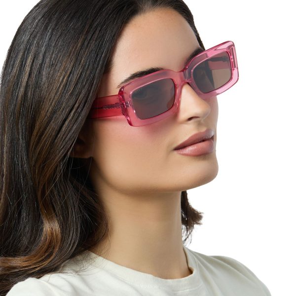 INDY - CANDY PINK CRYSTAL + BROWN SUNGLASSES - Image 8