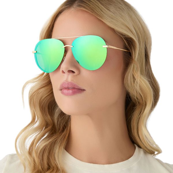 LENOX - GOLD + GREEN MIRROR SUNGLASSES - Image 9