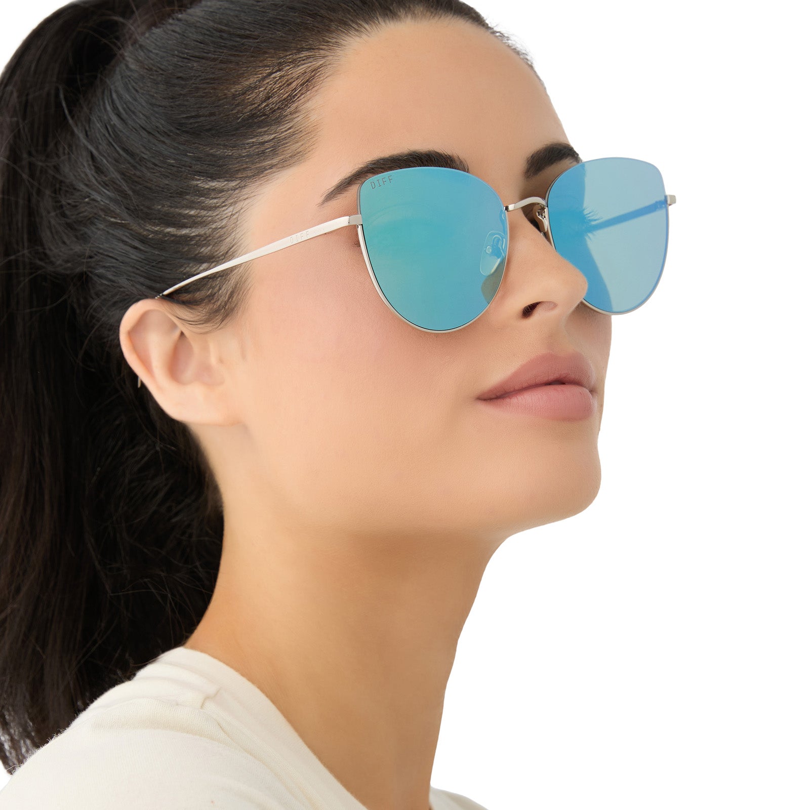 KINSLEY - SILVER + AQUATIC AWE MIRROR SUNGLASSES - Image 7