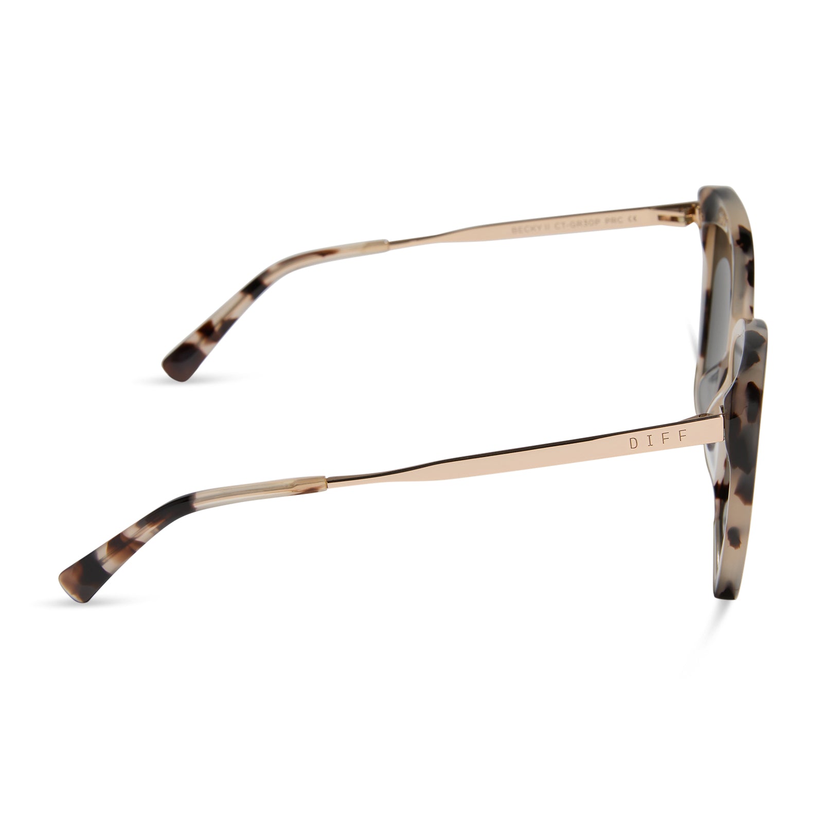 BECKY II - CREAM TORTOISE + GREY POLARIZED SUNGLASSES - Image 3