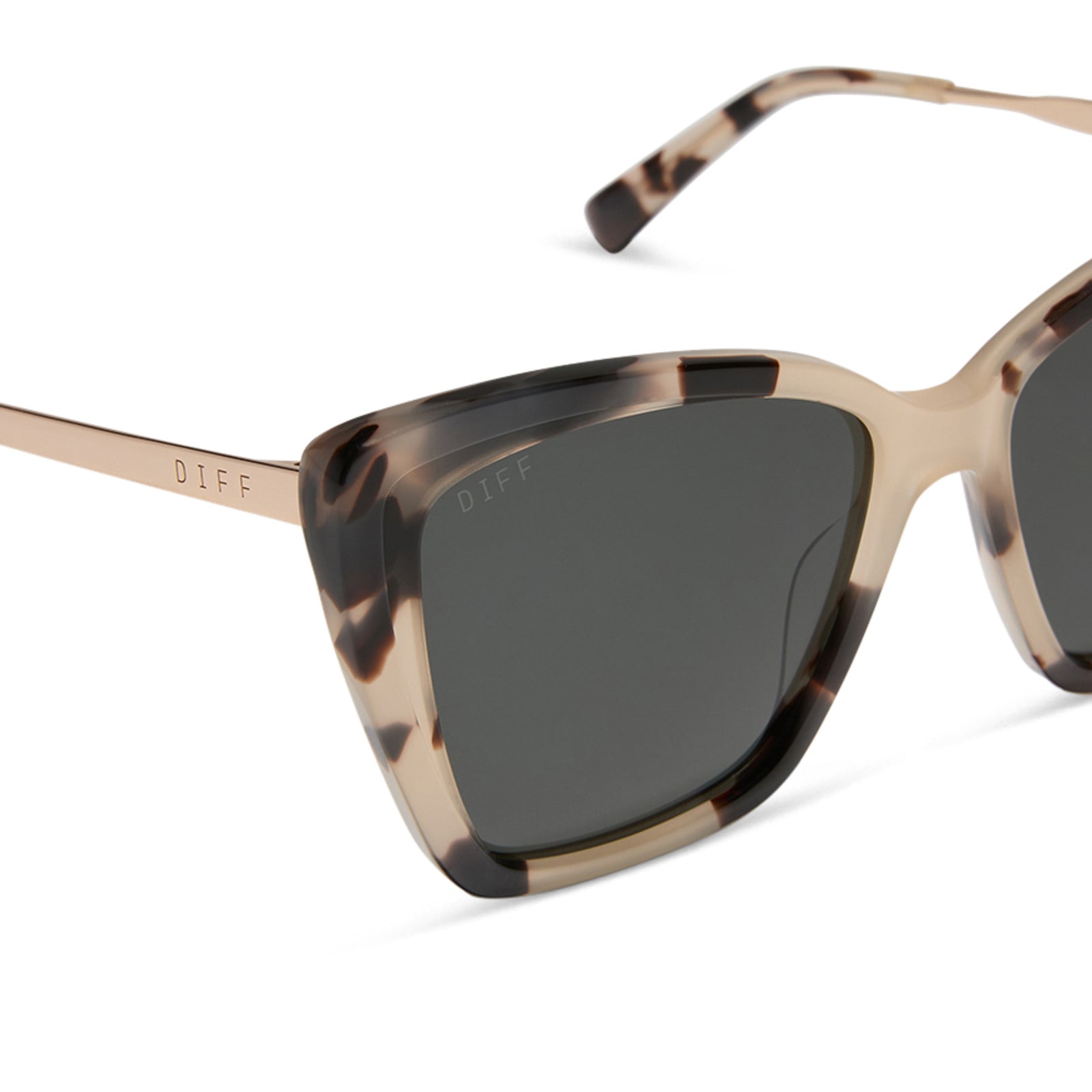 BECKY II - CREAM TORTOISE + GREY POLARIZED SUNGLASSES - Image 4