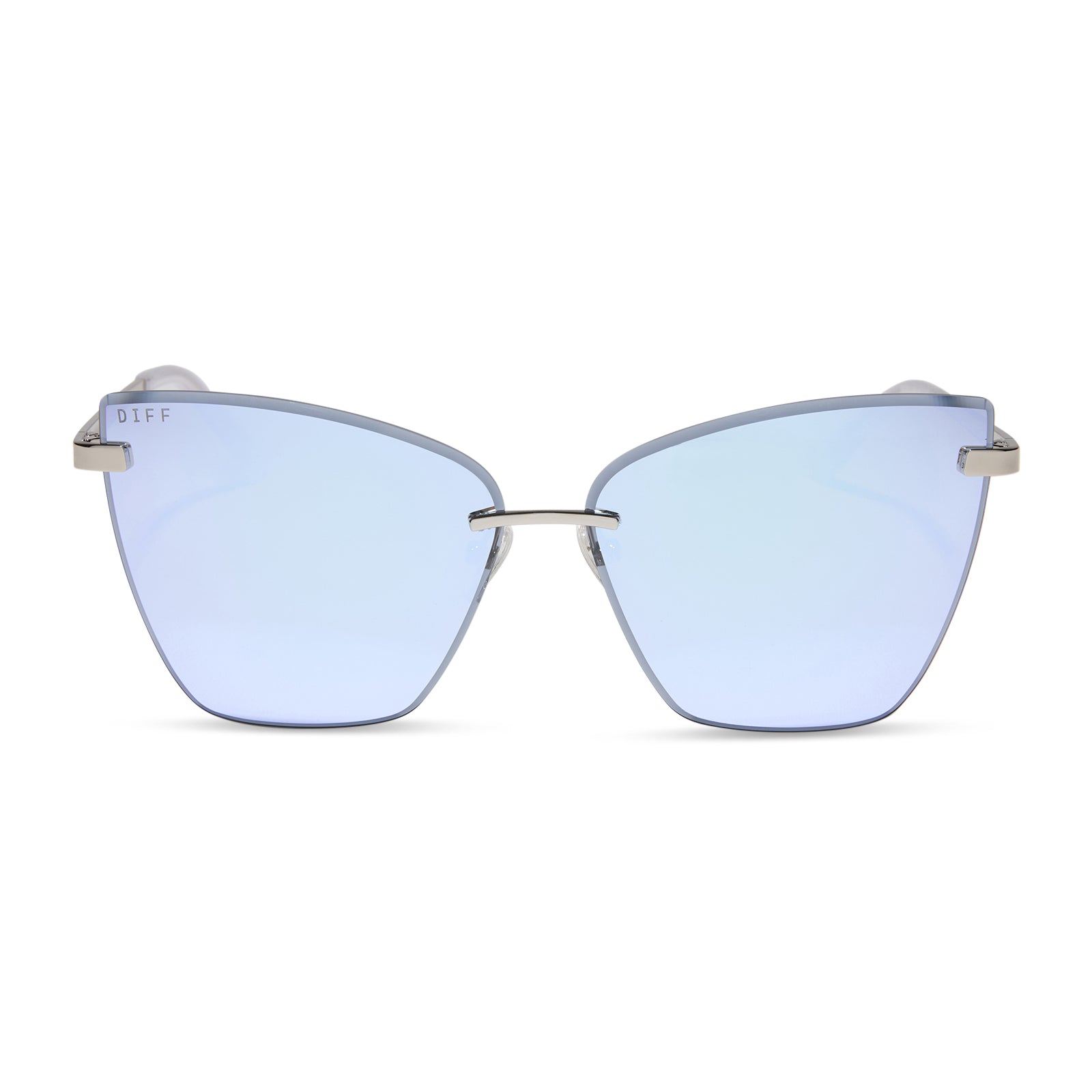 BECKY V - SILVER + LAVENDER MIRROR SUNGLASSES