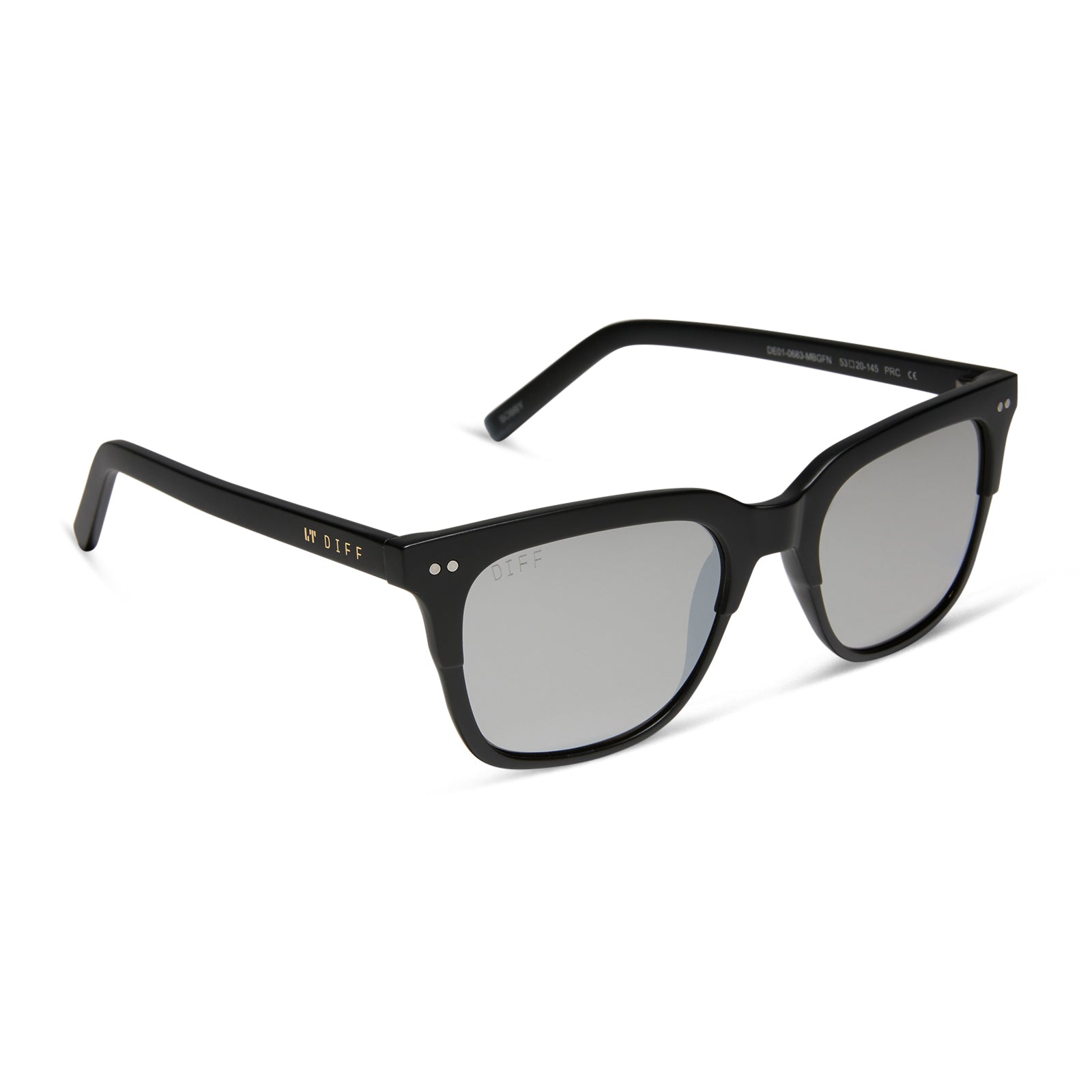 BOBBY - MATTE BLACK + GREY MIRROR SUNGLASSES - Image 2