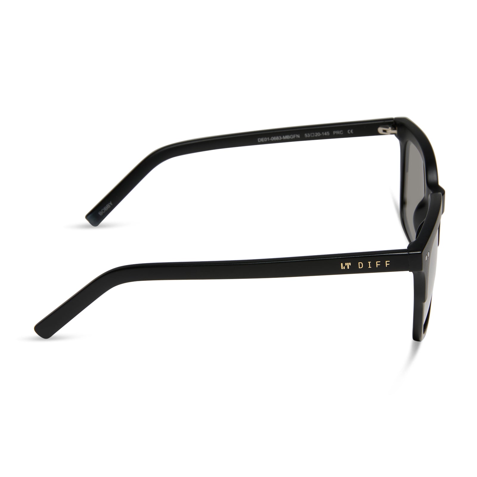 BOBBY - MATTE BLACK + GREY MIRROR SUNGLASSES - Image 3