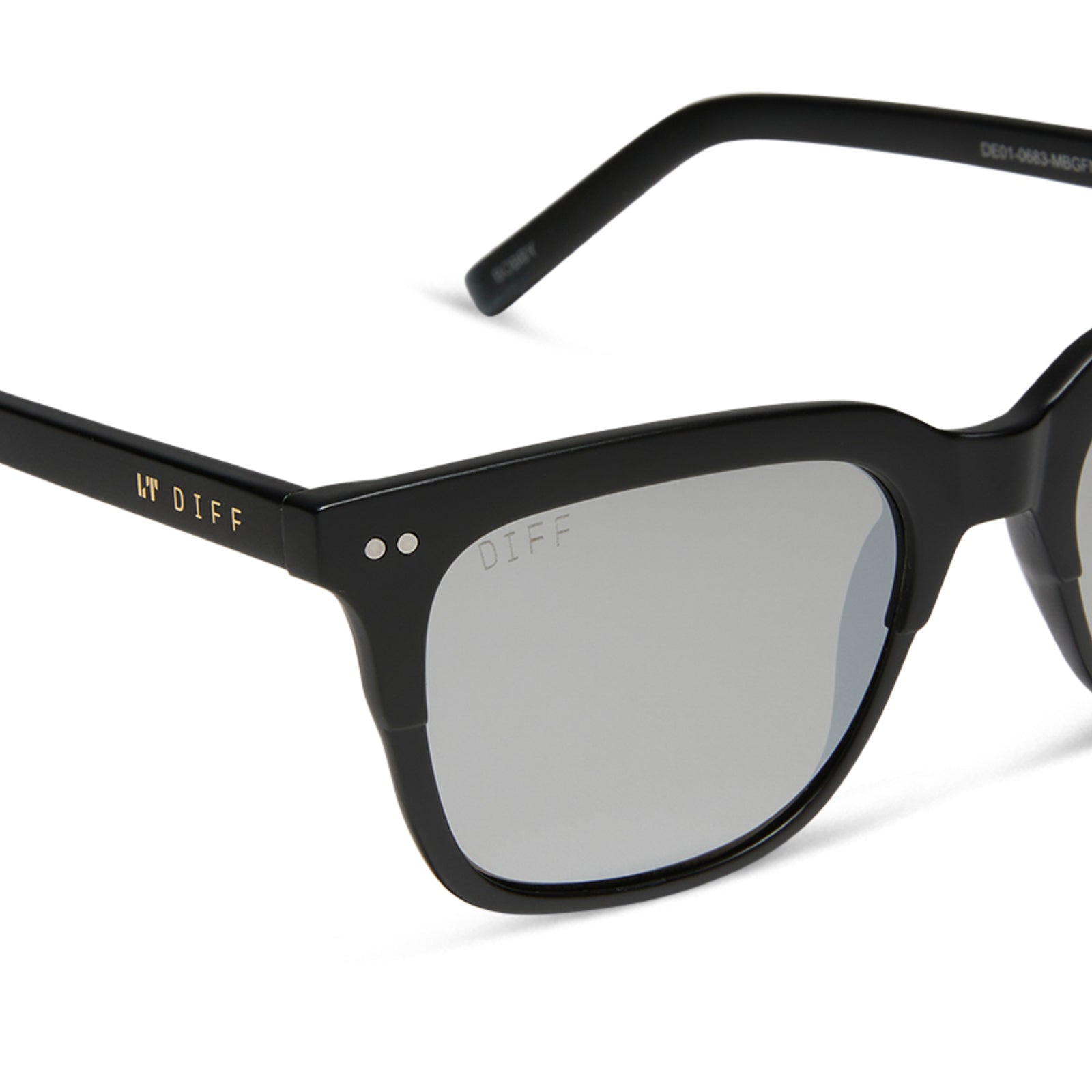 BOBBY - MATTE BLACK + GREY MIRROR SUNGLASSES - Image 4