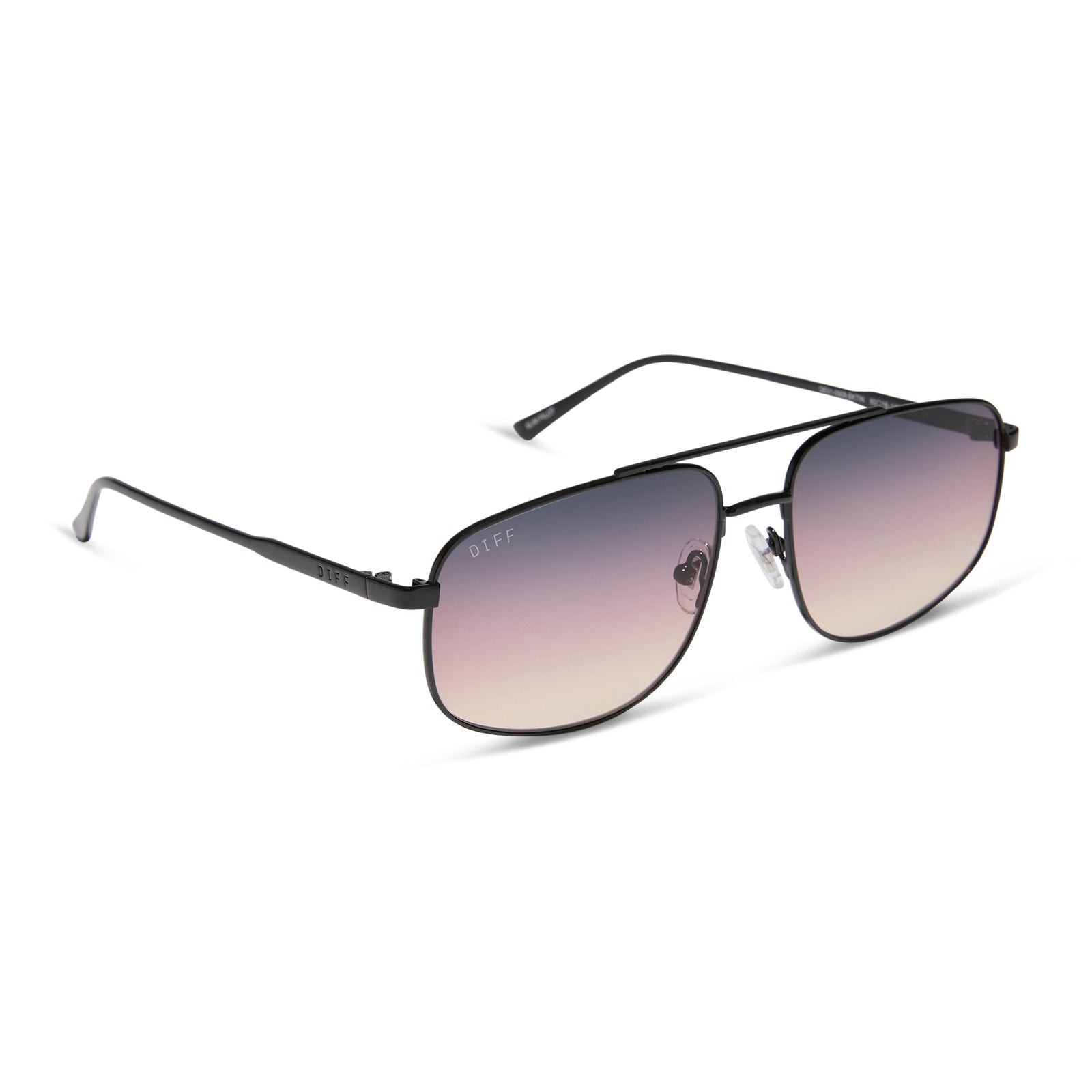 CHARLEY - SHINY BLACK + TWILIGHT GRADIENT SUNGLASSES - Image 2
