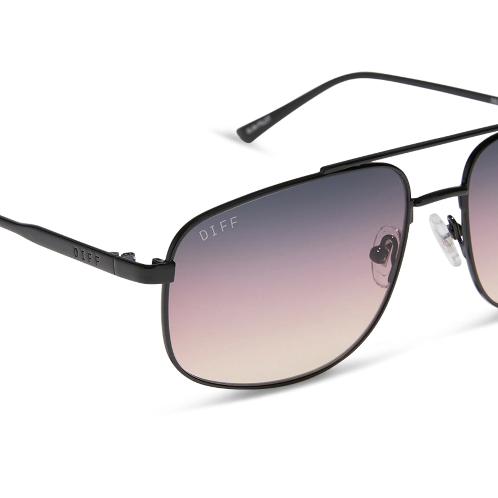 CHARLEY - SHINY BLACK + TWILIGHT GRADIENT SUNGLASSES - Image 4
