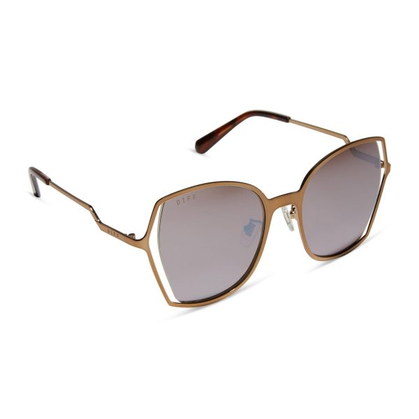 DONNA III - COPPER METAL + BROWN GOLD FLASH SUNGLASSES - Image 2