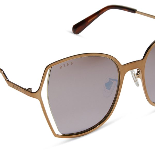 DONNA III - COPPER METAL + BROWN GOLD FLASH SUNGLASSES - Image 4