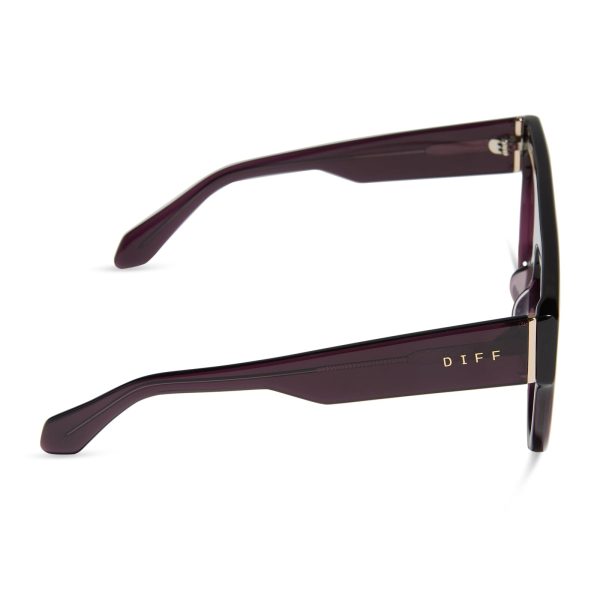 GEORGIE - AUBERGINE + AUBERGINE + SILVER FLASH SUNGLASSES - Image 3