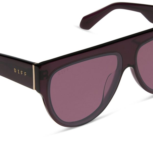 GEORGIE - AUBERGINE + AUBERGINE + SILVER FLASH SUNGLASSES - Image 4