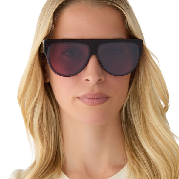 GEORGIE - AUBERGINE + AUBERGINE + SILVER FLASH SUNGLASSES - Image 5