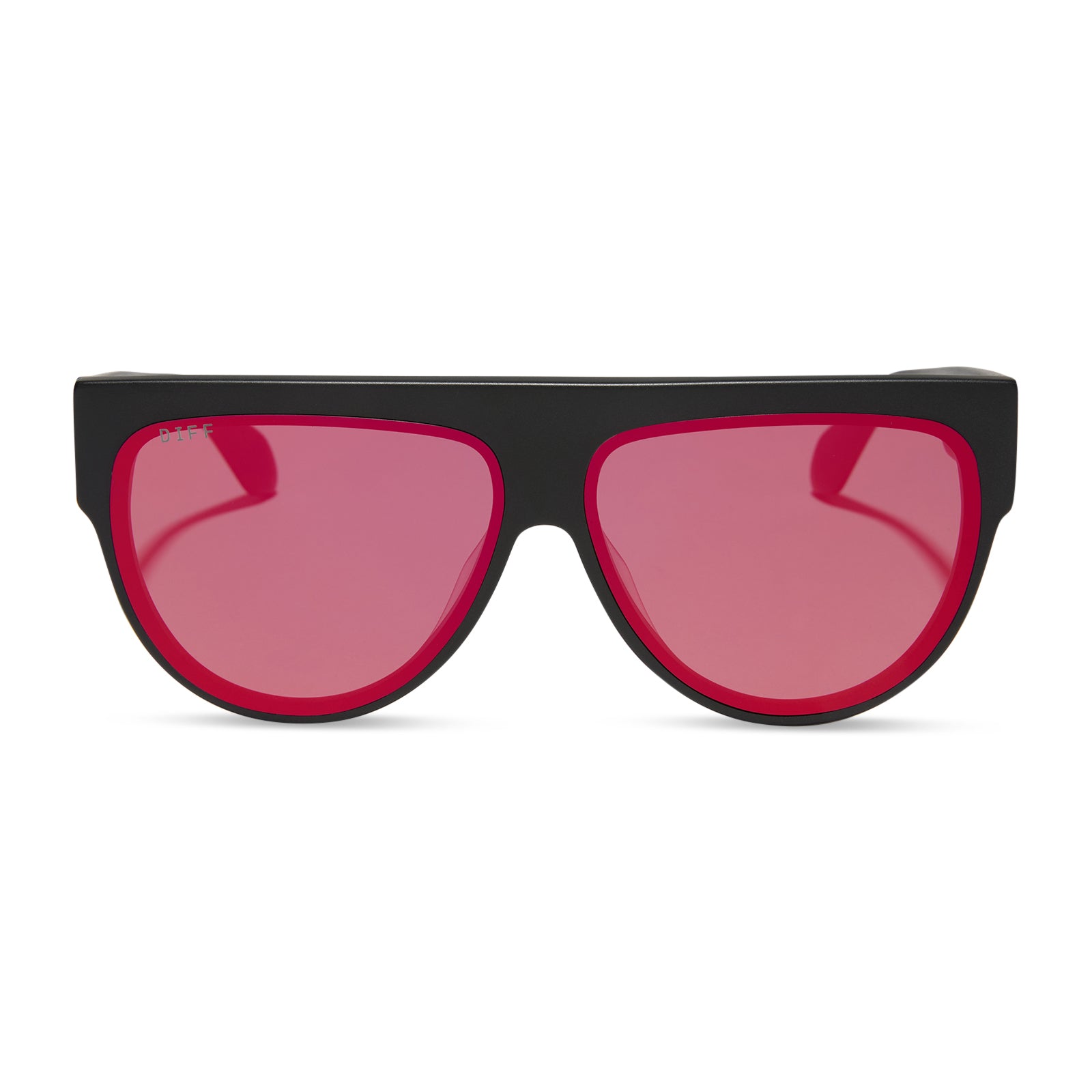 GEORGIE - MATTE BLACK + RED HOT SUMMER MIRROR SUNGLASSES