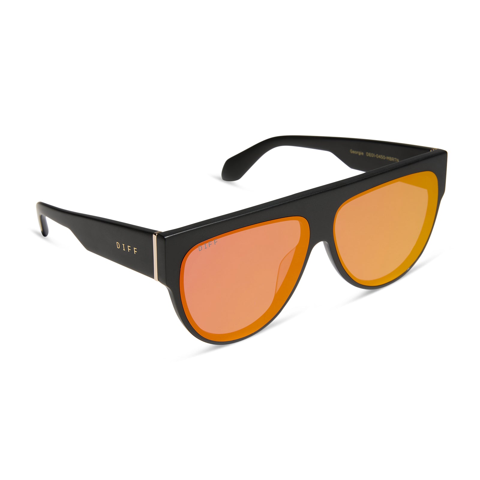 GEORGIE - MATTE BLACK + RED HOT SUMMER MIRROR SUNGLASSES - Image 2