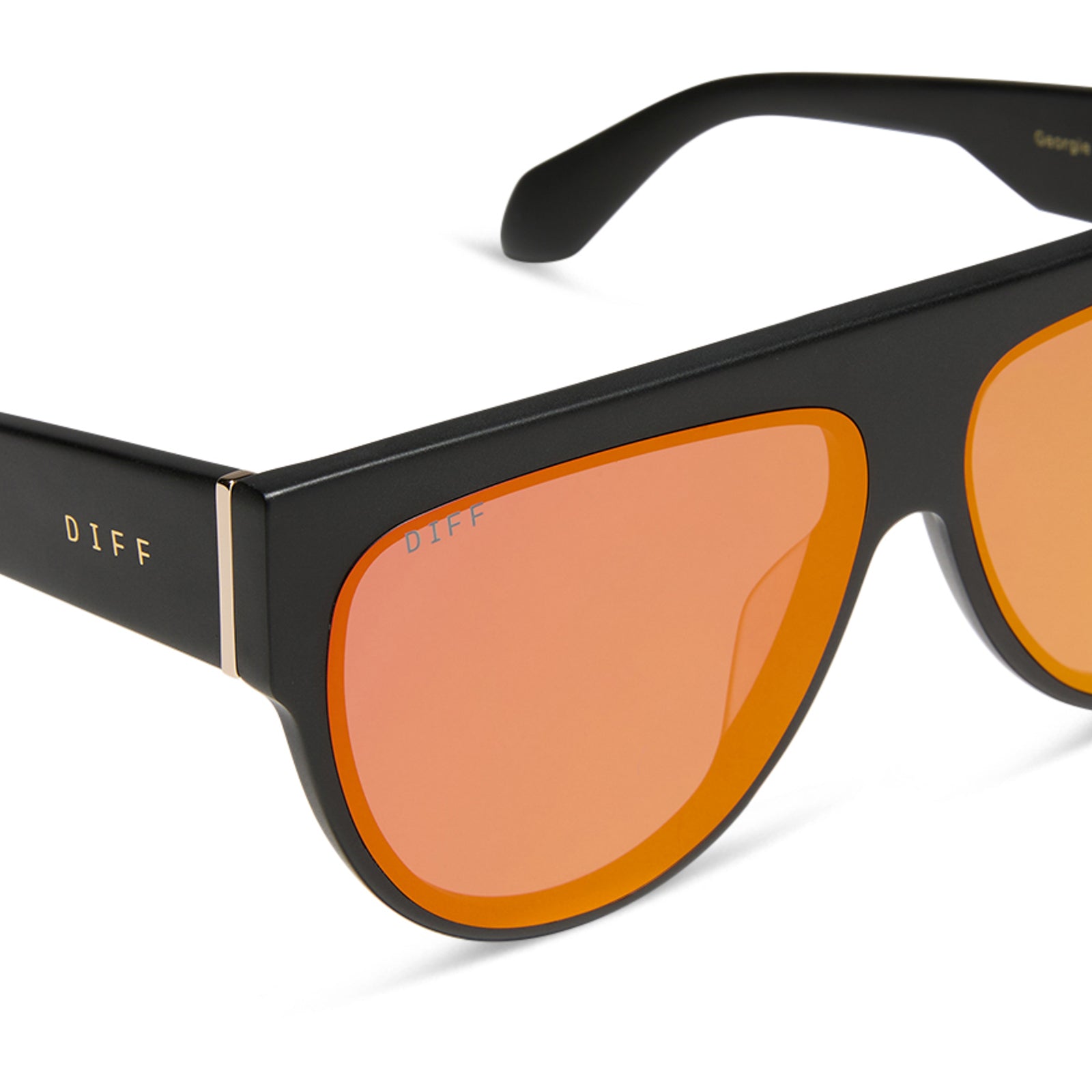 GEORGIE - MATTE BLACK + RED HOT SUMMER MIRROR SUNGLASSES - Image 4