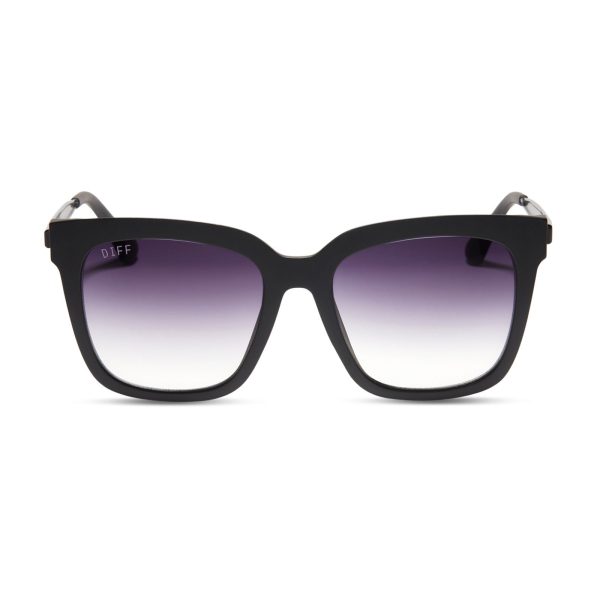 HAILEY - MATTE BLACK + SHARP GREY GRADIENT SUNGLASSES
