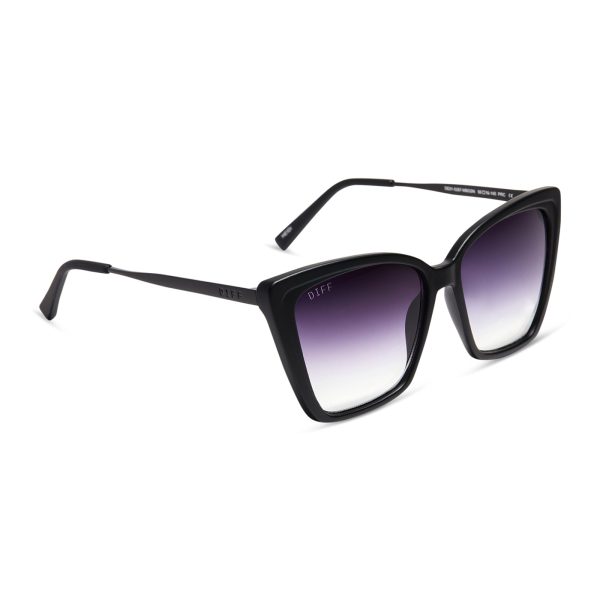 HEIDI - MATTE BLACK + GREY GRADIENT SHARP SUNGLASSES - Image 2
