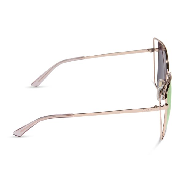 JACQUELINE - CHAMPAGNE + PINK MIRROR SUNGLASSES - Image 3