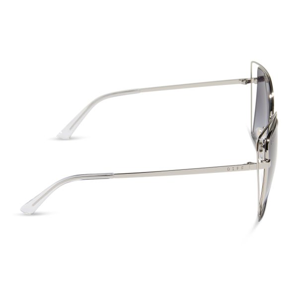 JACQUELINE - SILVER + GREY GRADIENT SUNGLASSES - Image 3