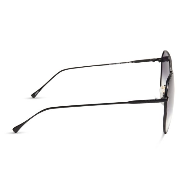 JANE - MATTE BLACK + GREY GRADIENT SHARP SUNGLASSES - Image 3