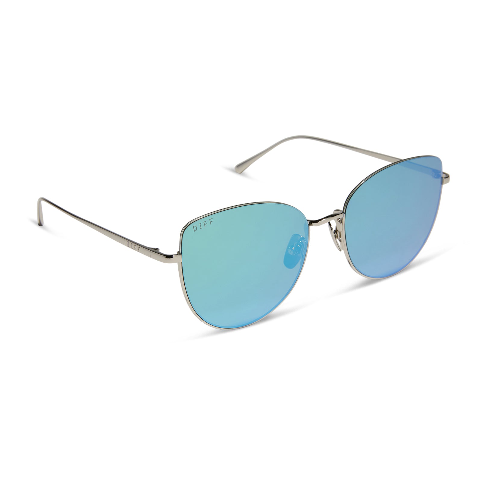KINSLEY - SILVER + AQUATIC AWE MIRROR SUNGLASSES - Image 2