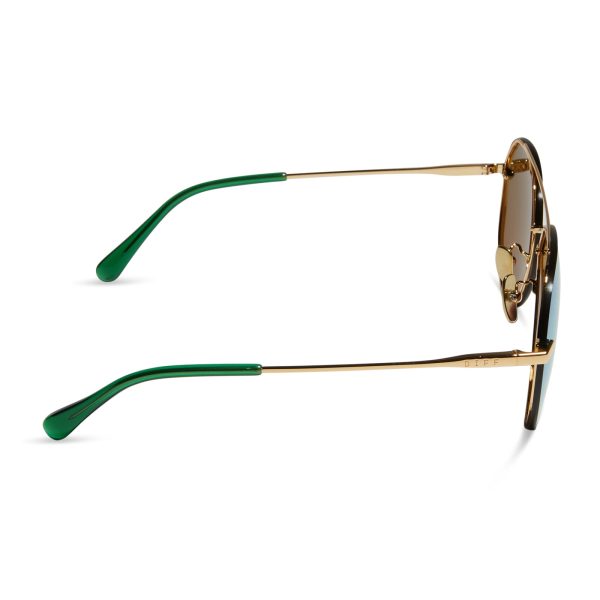 LENOX - GOLD + GREEN MIRROR SUNGLASSES - Image 3