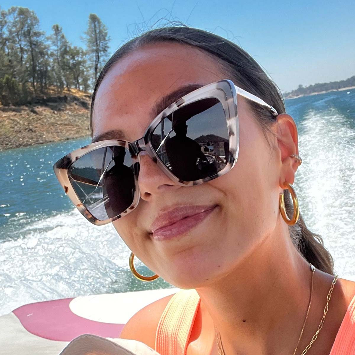 BECKY II - CREAM TORTOISE + GREY POLARIZED SUNGLASSES - Image 11