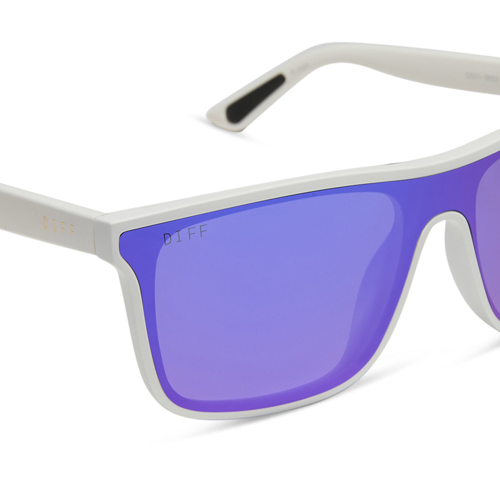 FLASH - MATTE WHITE + PURPLE MIRROR + POLARIZED SUNGLASSES - Image 4